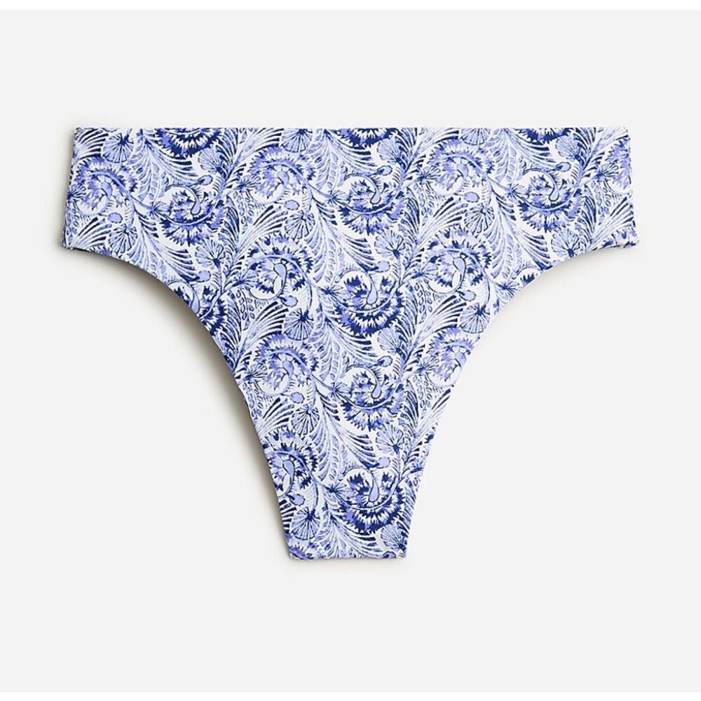 J. Crew High Rise Bikini Bottom Swimsuit Dandelion Swirl 2X Purple Floral NWT